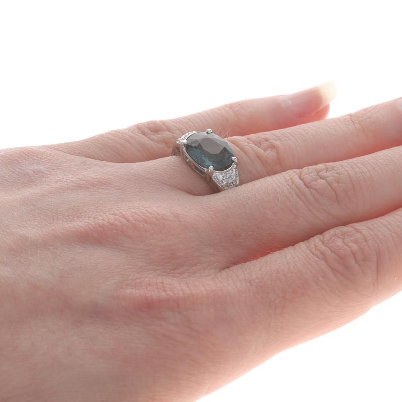 Anello Vintage con Spinello e Diamante in Palladio - Ovale 3,68ctw Est-Ovest Misura 4 1/2 In condizioni ottime in vendita a Greensboro, NC