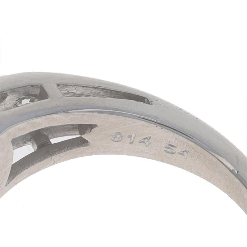 Anello Vintage con Spinello e Diamante in Palladio - Ovale 3,68ctw Est-Ovest Misura 4 1/2 in vendita 1