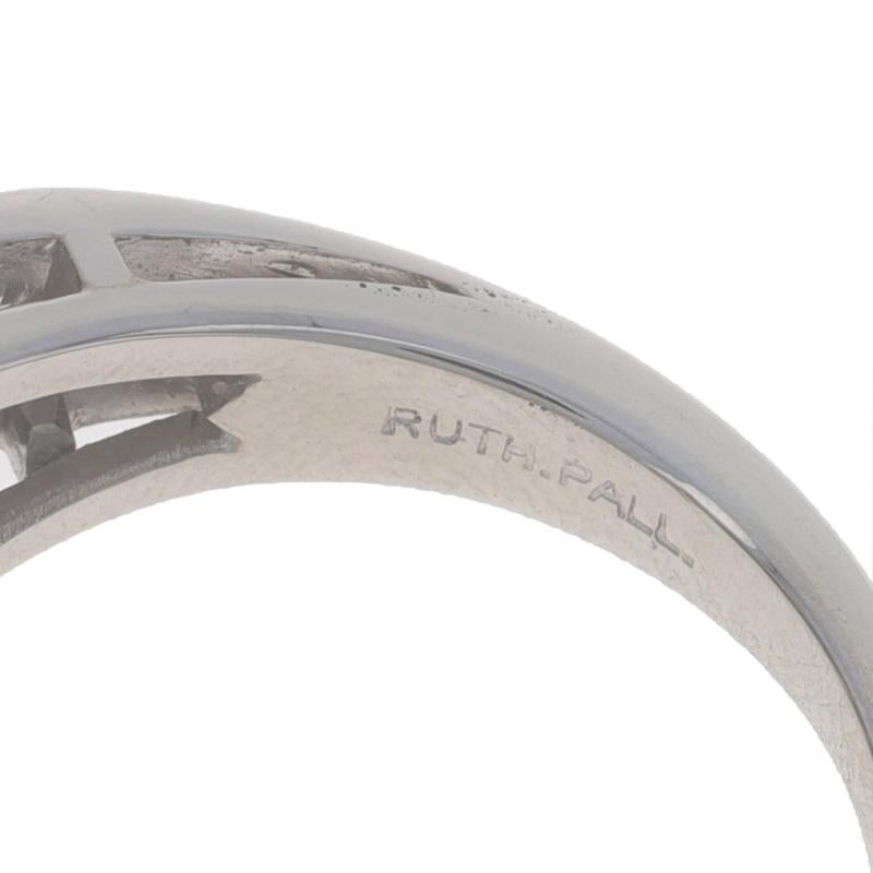 Anello Vintage con Spinello e Diamante in Palladio - Ovale 3,68ctw Est-Ovest Misura 4 1/2 in vendita 2