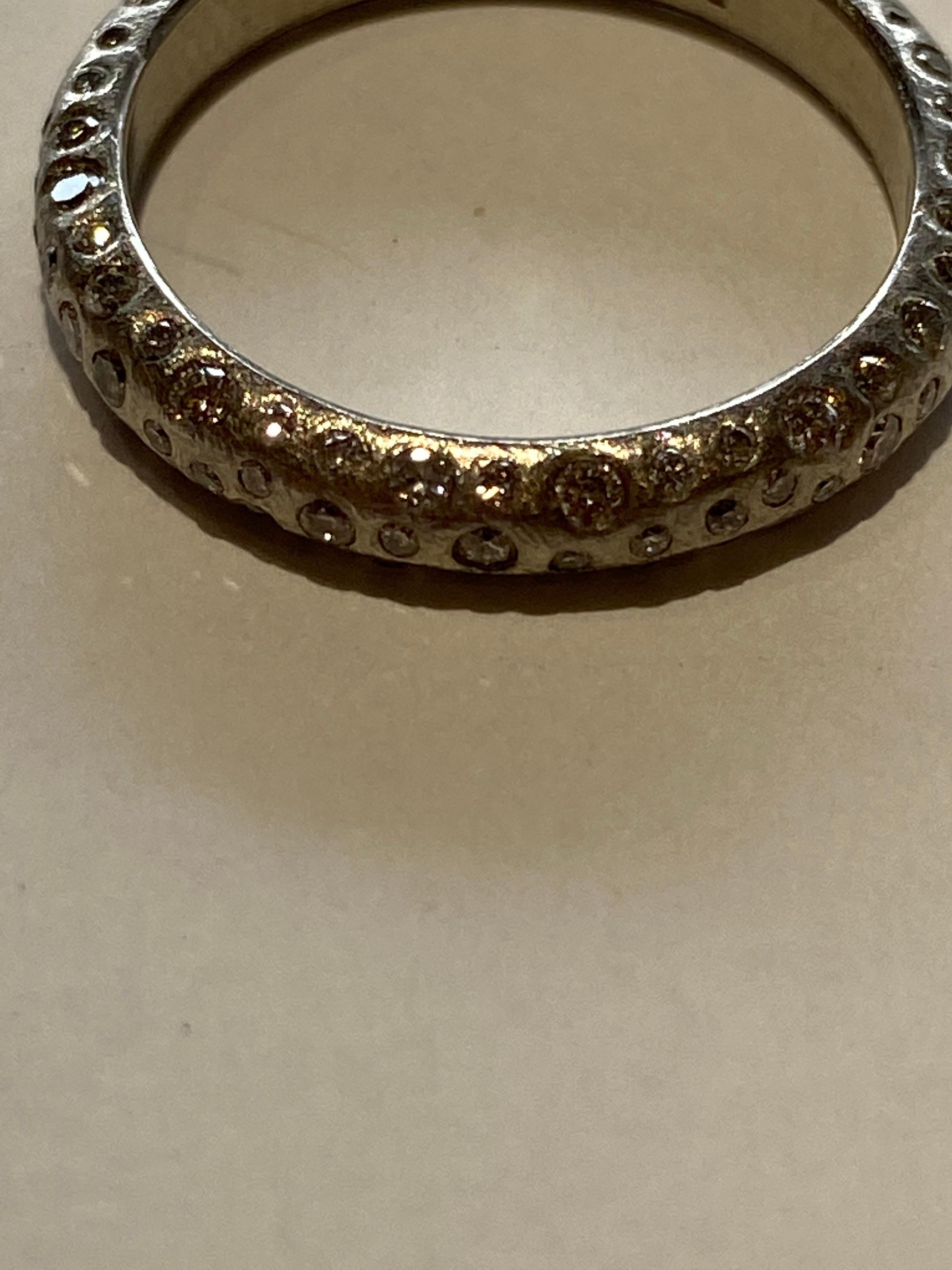 Modern Todd Reed Palladium White Diamond Encrusted Ring  For Sale