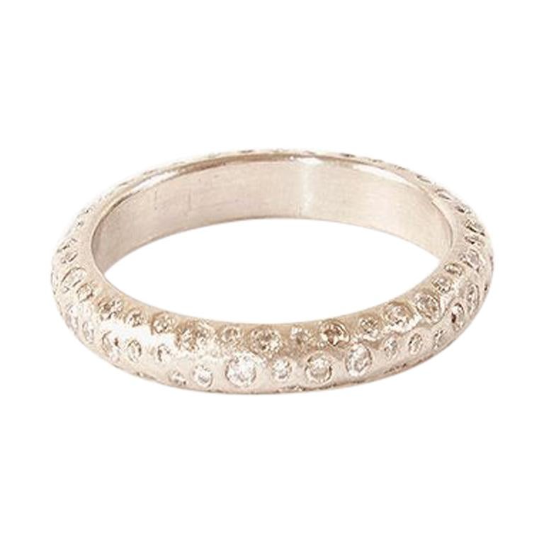 Todd Reed Palladium White Diamond Encrusted Ring  For Sale