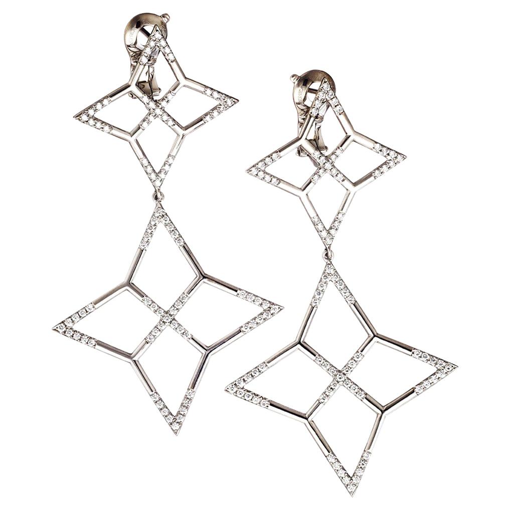 Boucles d'oreilles en palladium et diamants blancs Aenea Jewellery