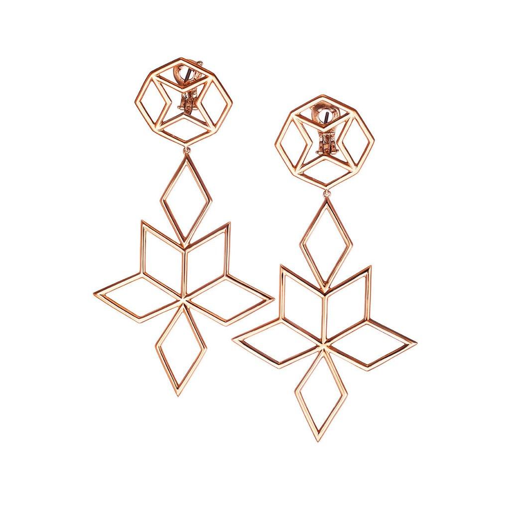 Palladium- und weiße Diamanten-Ohrringe 