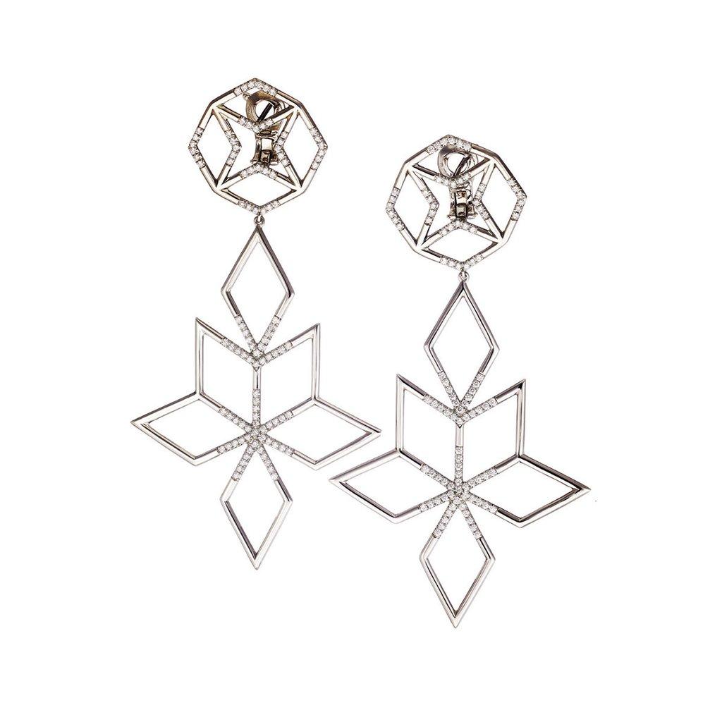 Palladium and White Diamonds Earrings 