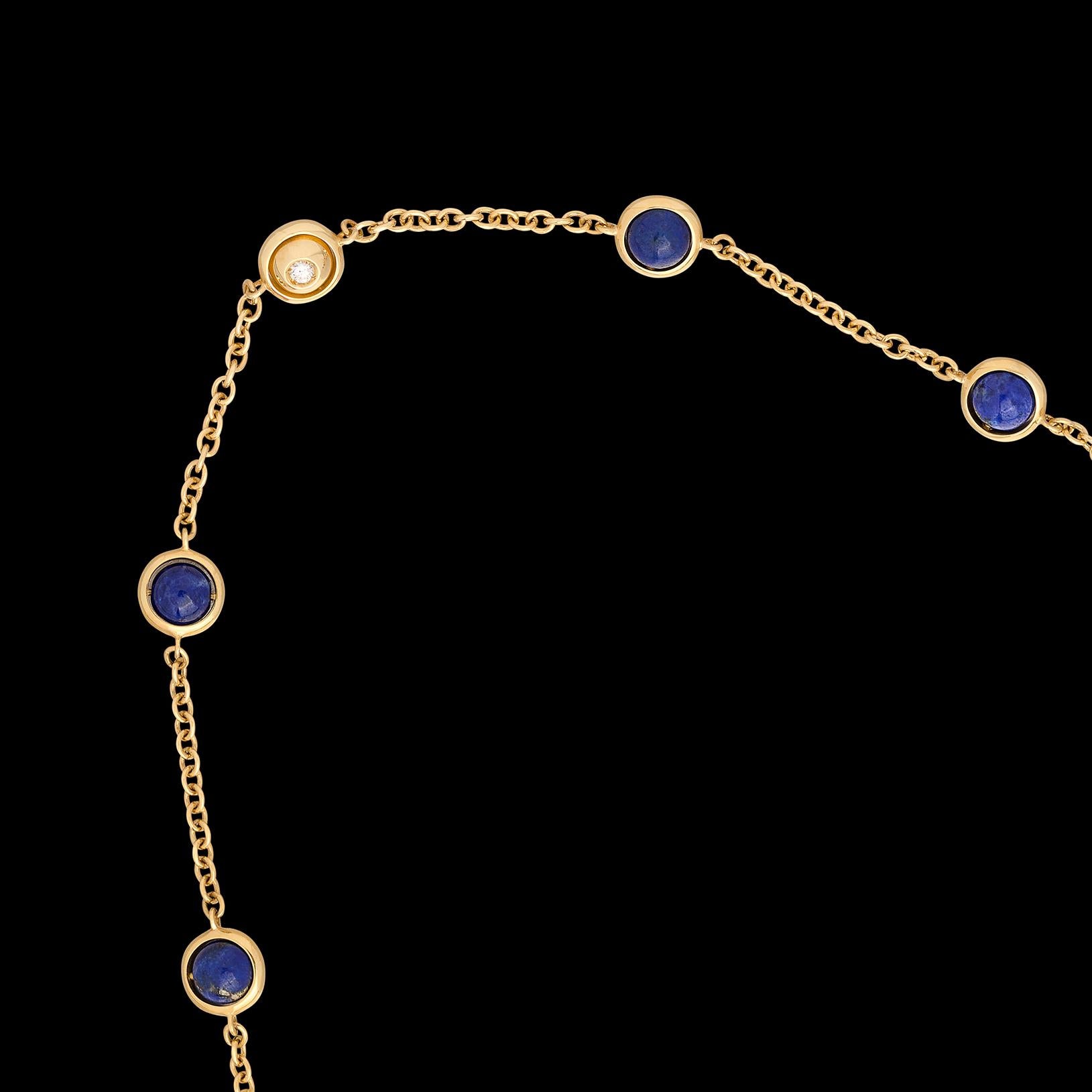 Pallavidini Lapis Lazuli, Diamond & 18k Gold Necklace In New Condition For Sale In San Francisco, CA