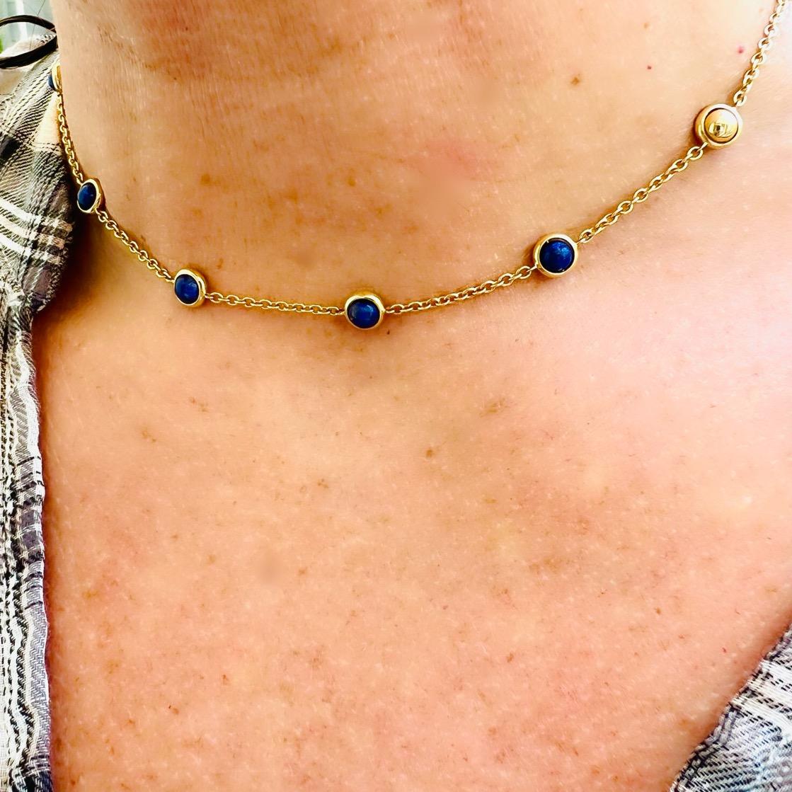 Pallavidini Lapis Lazuli, Diamond & 18k Gold Necklace For Sale 2