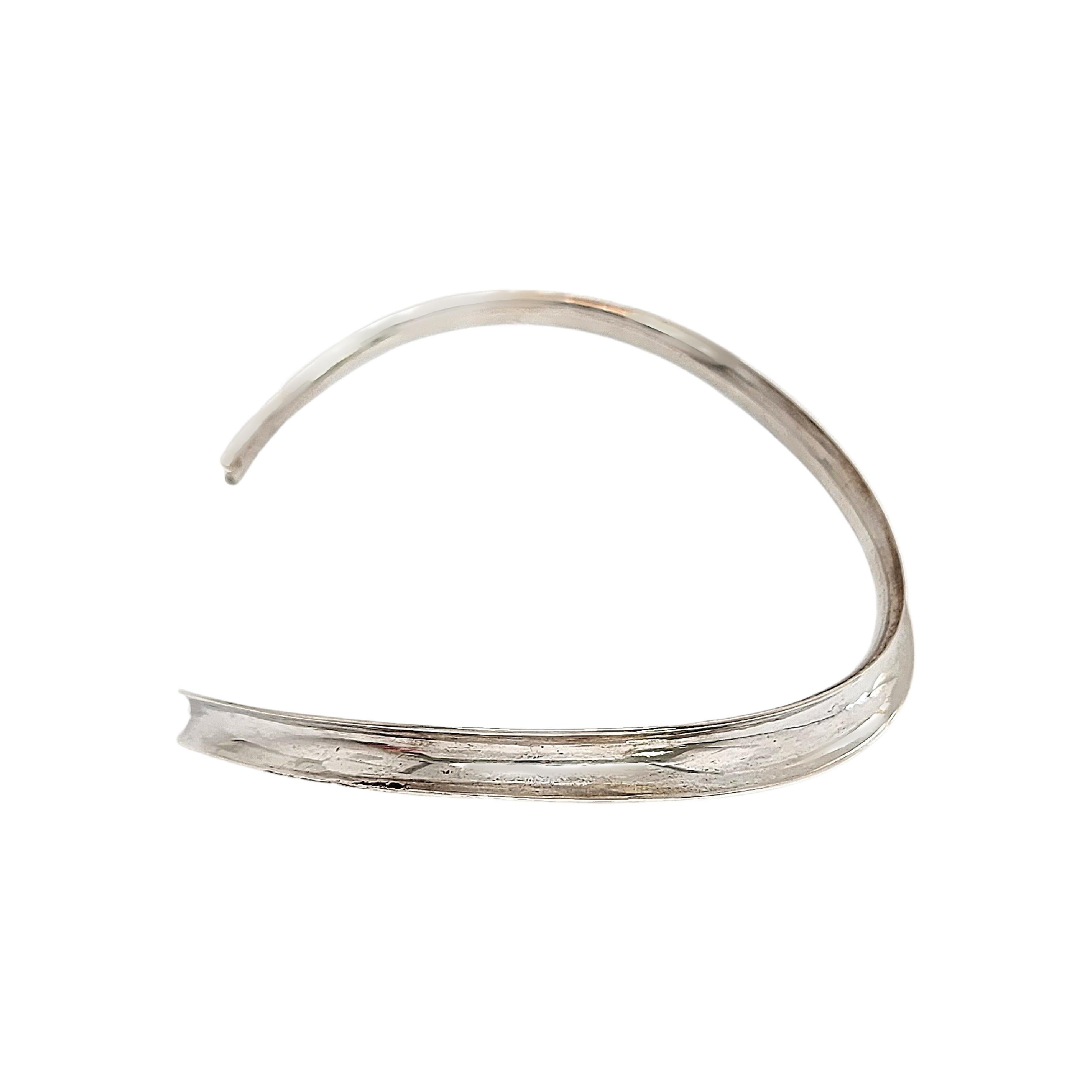 Palle Bisgaard Denmark Sterling Silver Neck Ring Collar Necklace 2 #14683 Pour femmes en vente