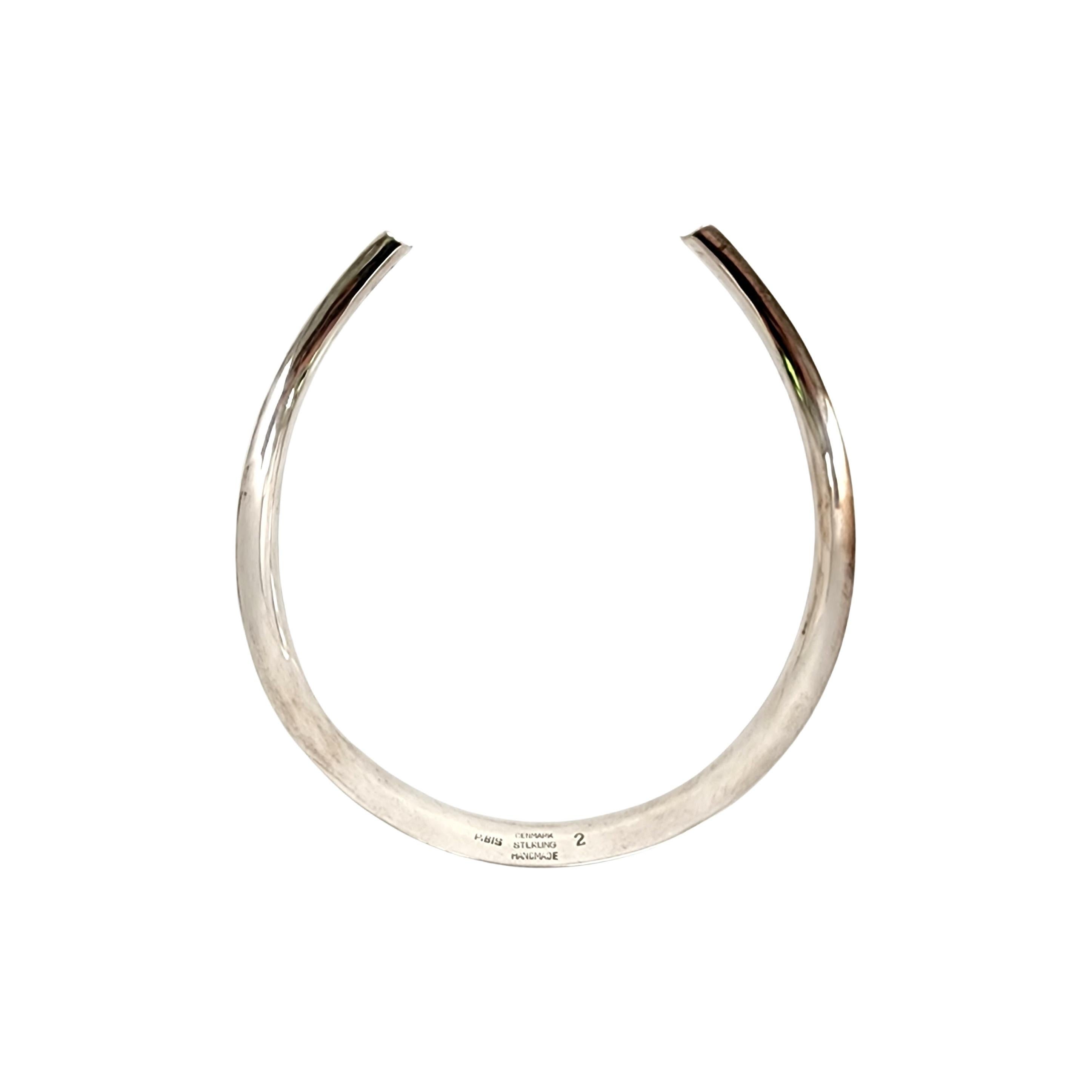 Palle Bisgaard Denmark Sterling Silver Neck Ring Collar Necklace 2 #14683 en vente 1