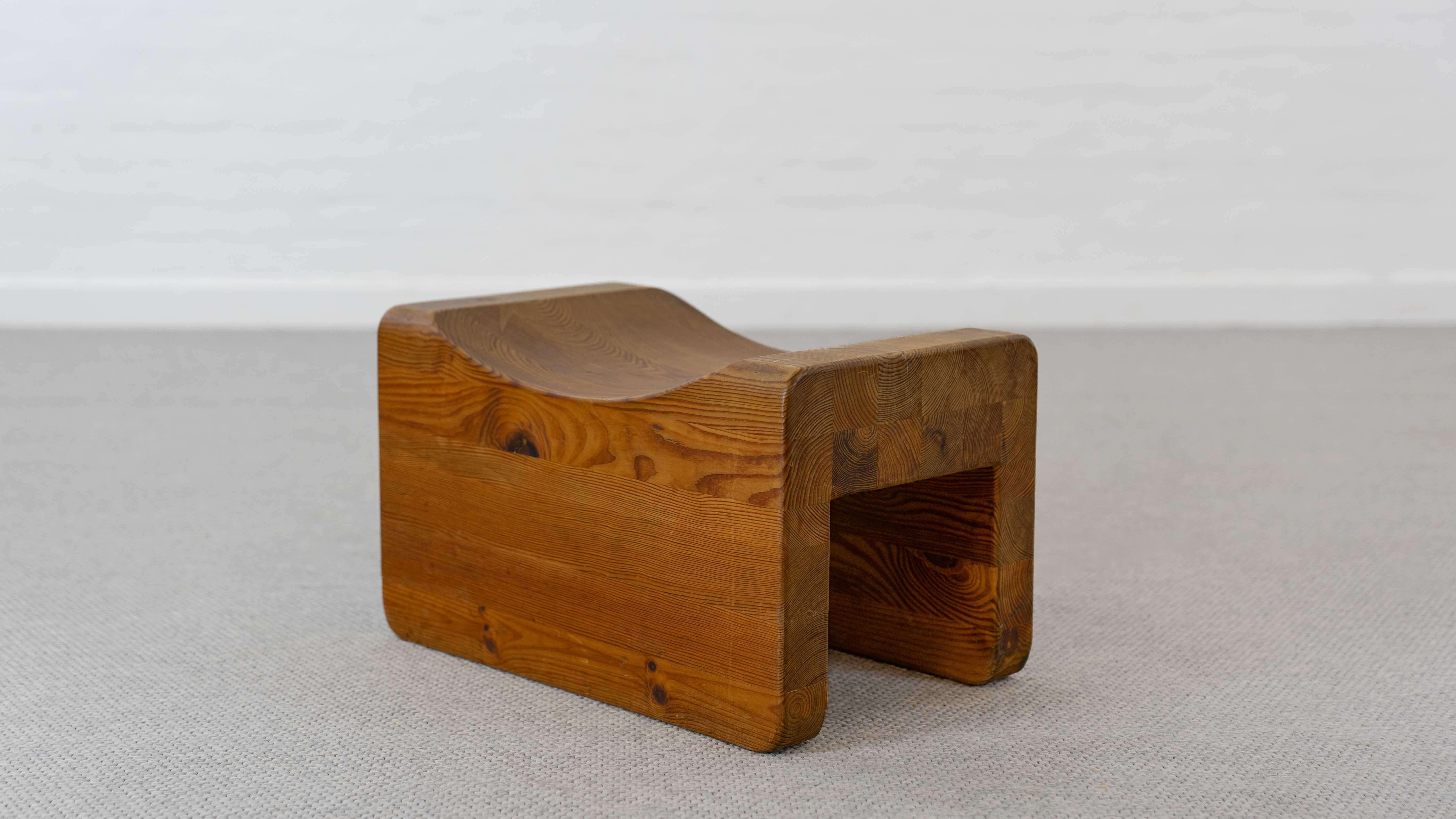 Pin Tabouret Palle de K.J. Pettersson & Söner, Suède, 70 ans en pin en vente