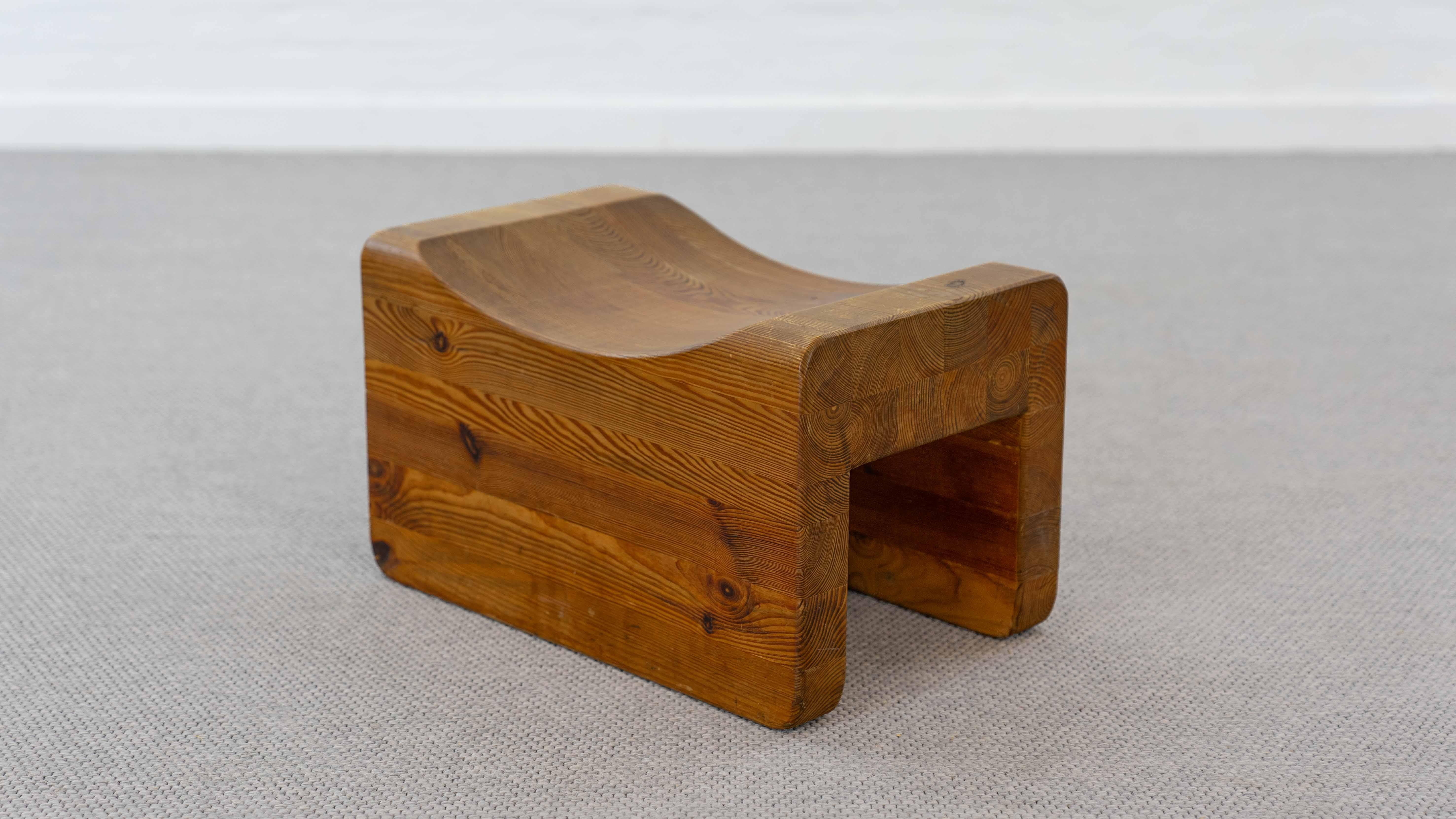 Tabouret Palle de K.J. Pettersson & Söner, Suède, 70 ans en pin en vente 2