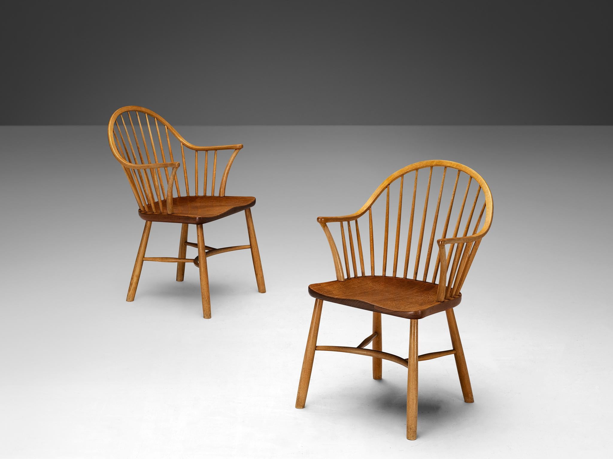 Set aus vier Windsor-Sesseln, Palle Suenson für Fritz Hansen  (Skandinavische Moderne) im Angebot