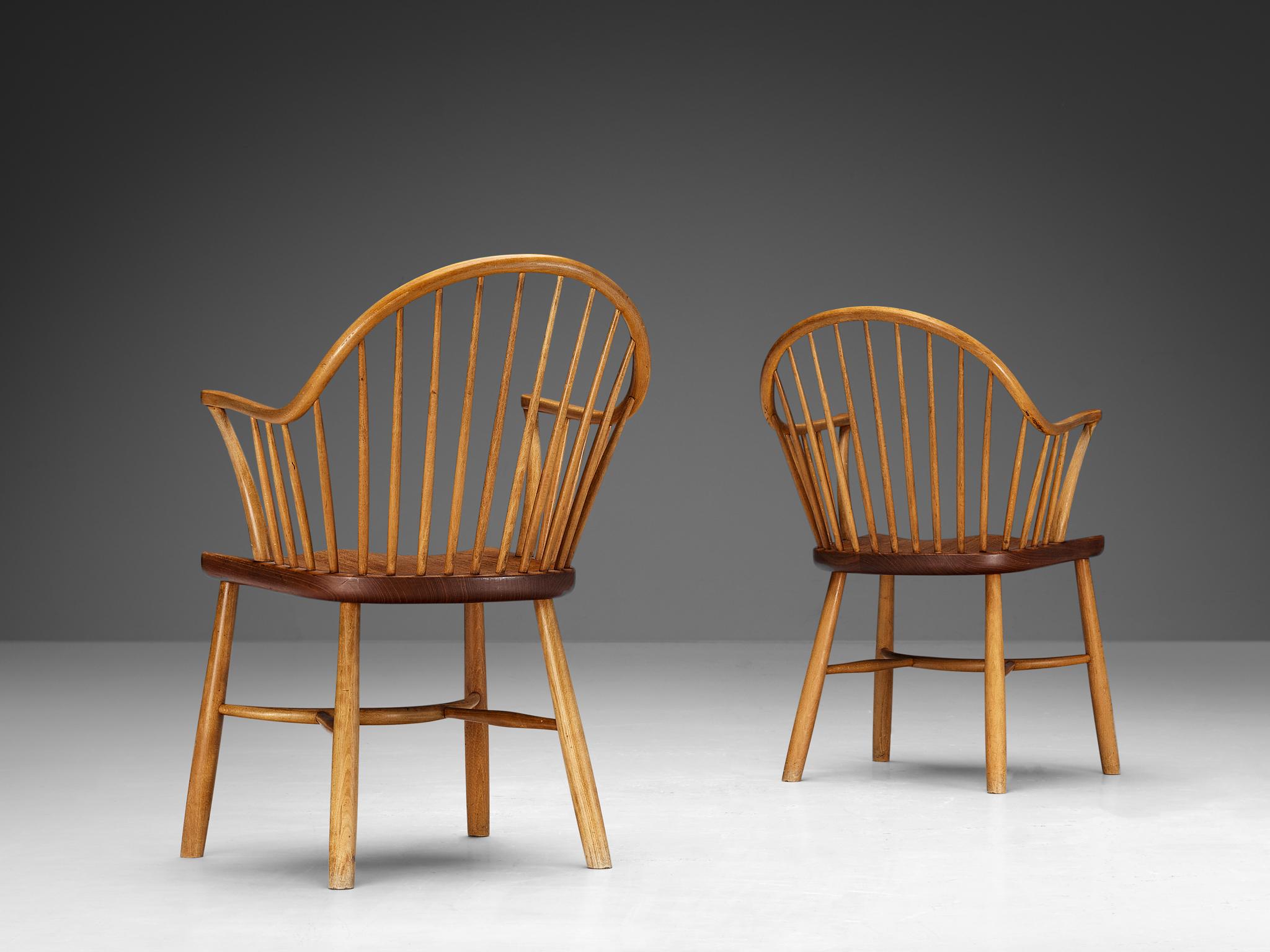 Milieu du XXe siècle Ensemble de quatre fauteuils Windsor de Palle Suenson pour Fritz Hansen  en vente