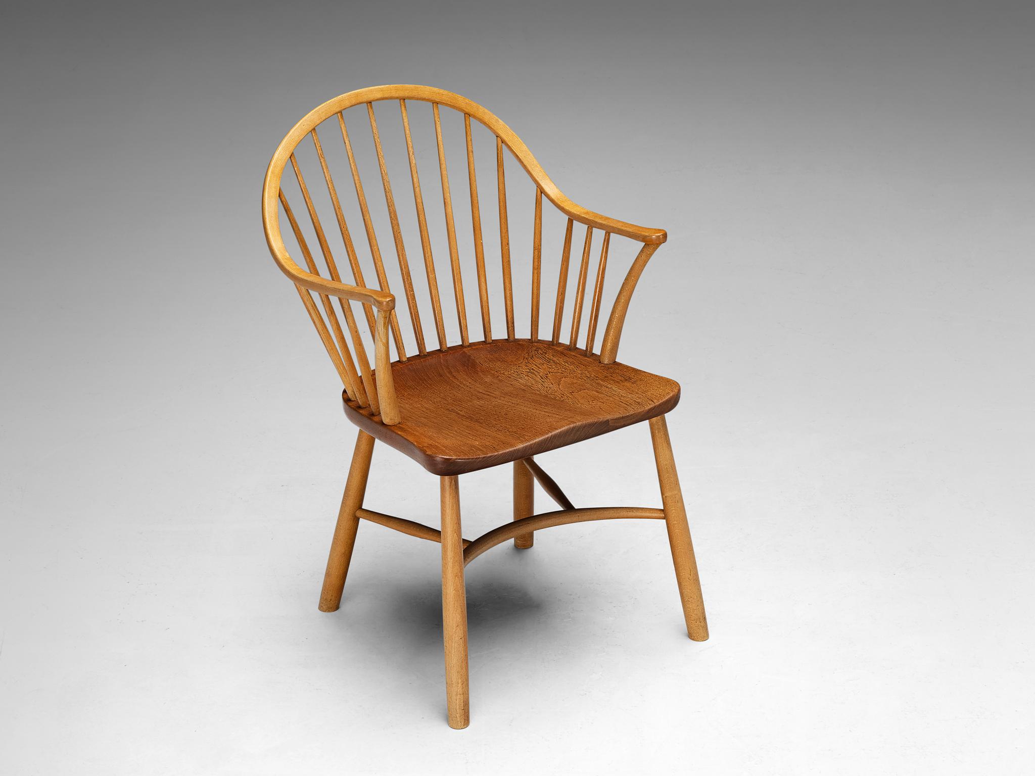 Hêtre Ensemble de quatre fauteuils Windsor de Palle Suenson pour Fritz Hansen  en vente