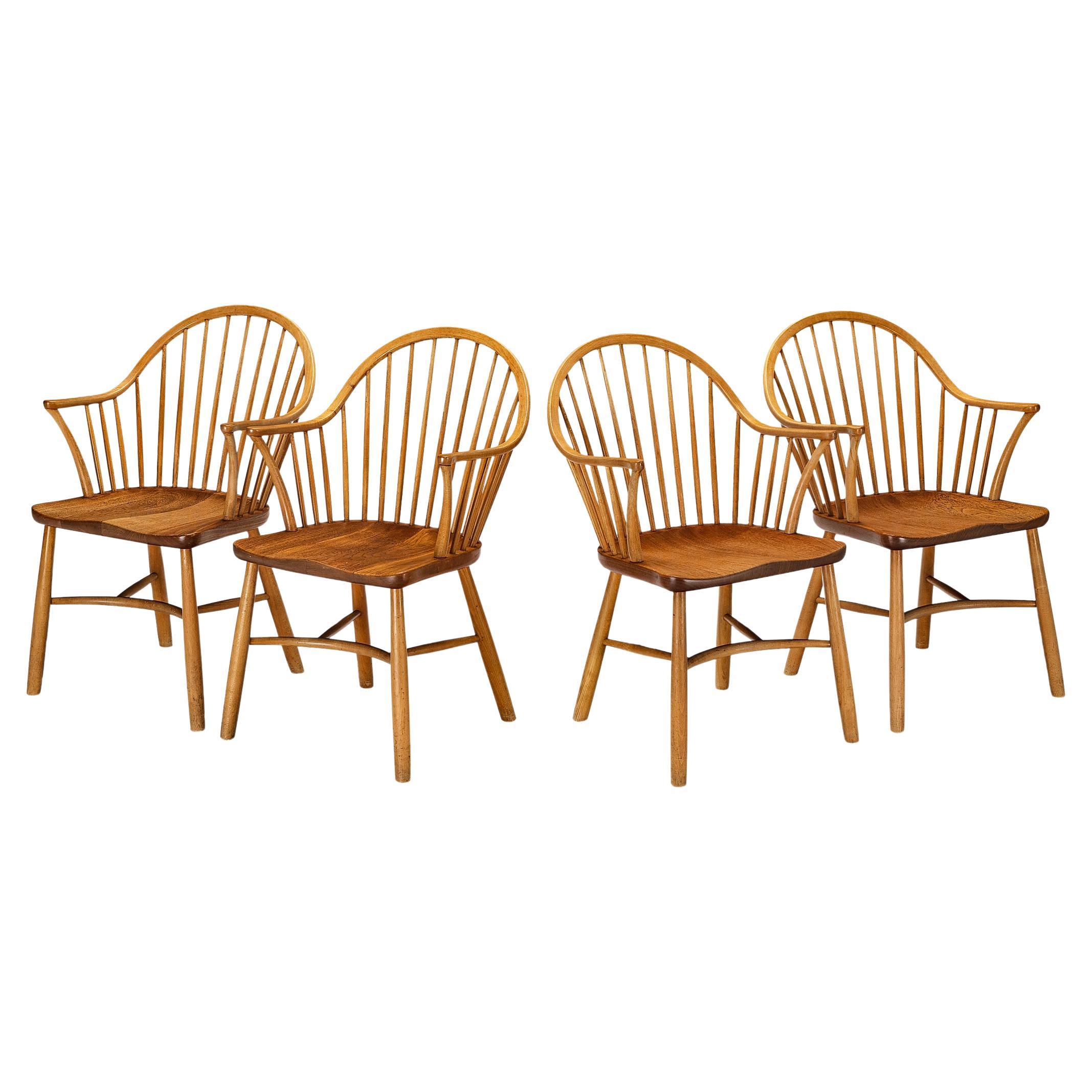 Ensemble de quatre fauteuils Windsor de Palle Suenson pour Fritz Hansen  en vente