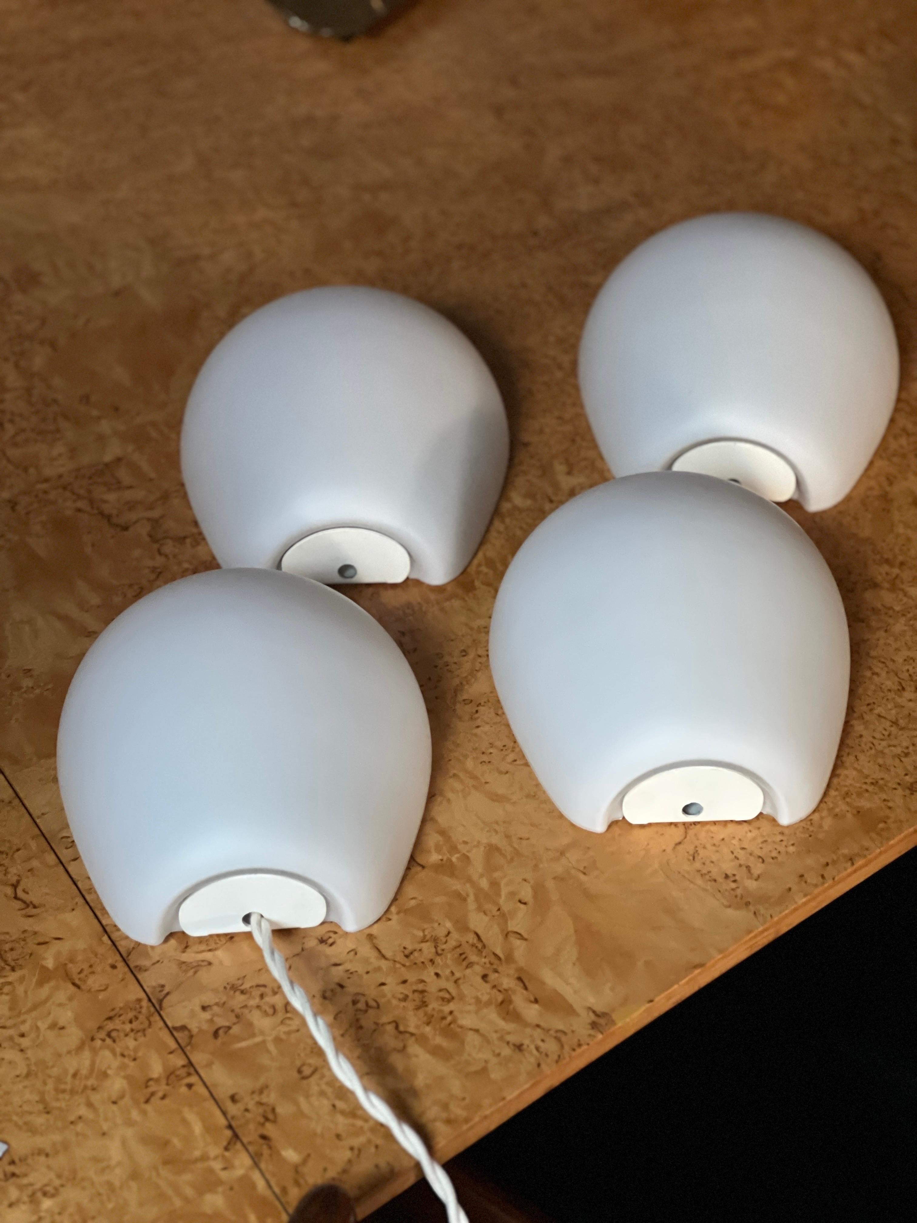 Palle Suenson seltene Serie von 4 runden Opalin Wandlampen, Dänemark feinste im Angebot 6