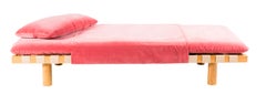 Pallet Dirty Pink Velvet Nature Day Bed by Pulpo
