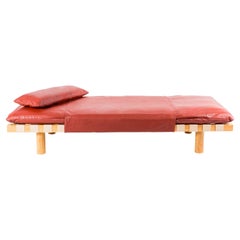 Lit de jour en cuir de palette Terracotta Nature par Pulpo