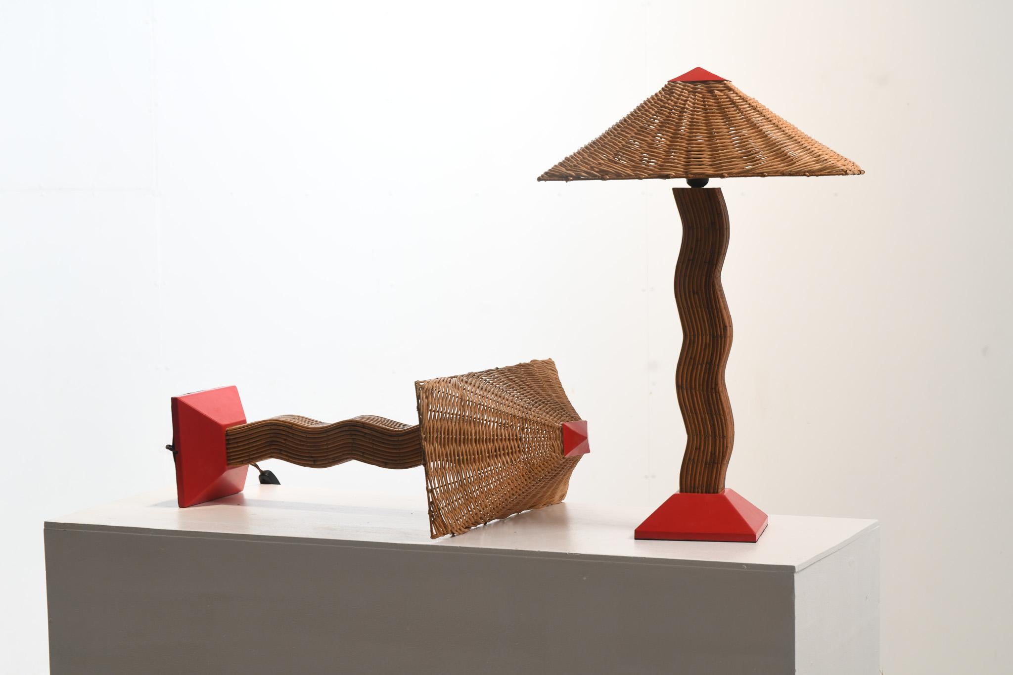 Philippine Pallette Rattan Table Lamps (Set of 2) For Sale