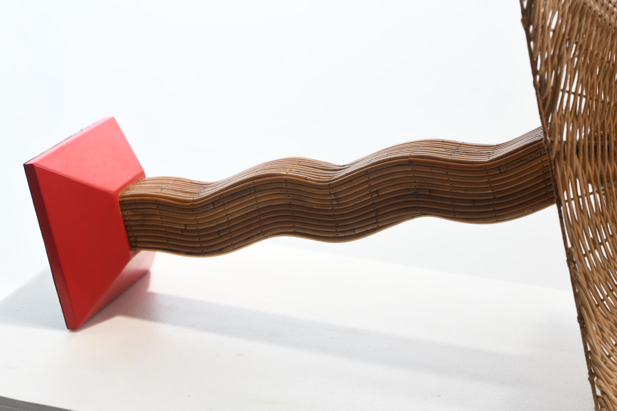 Contemporary Pallette Rattan Table Lamps (Set of 2) For Sale