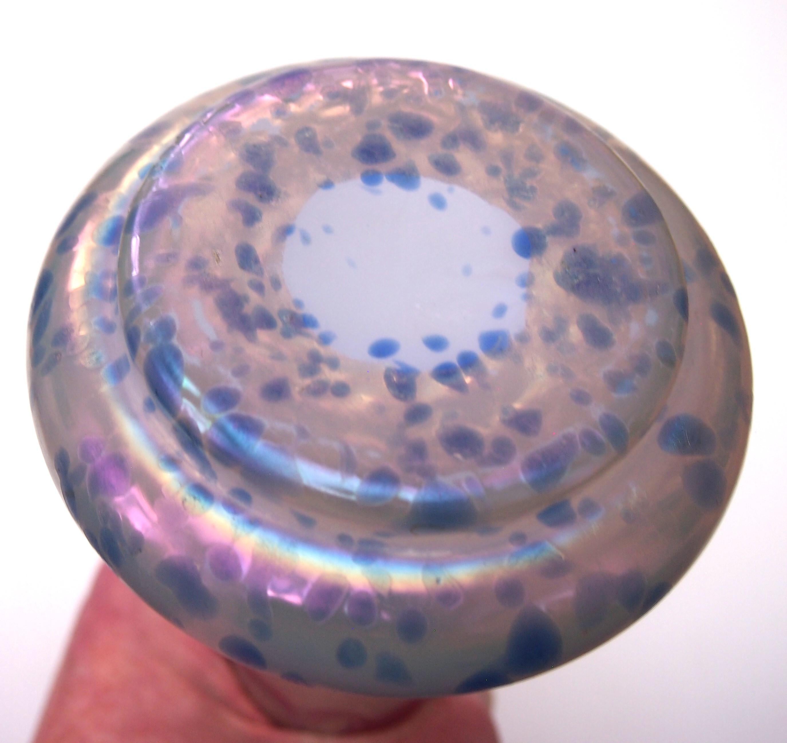 Vase en verre irisé bleu, rose et ivoire Pallme Koenig  c1899 en vente 1
