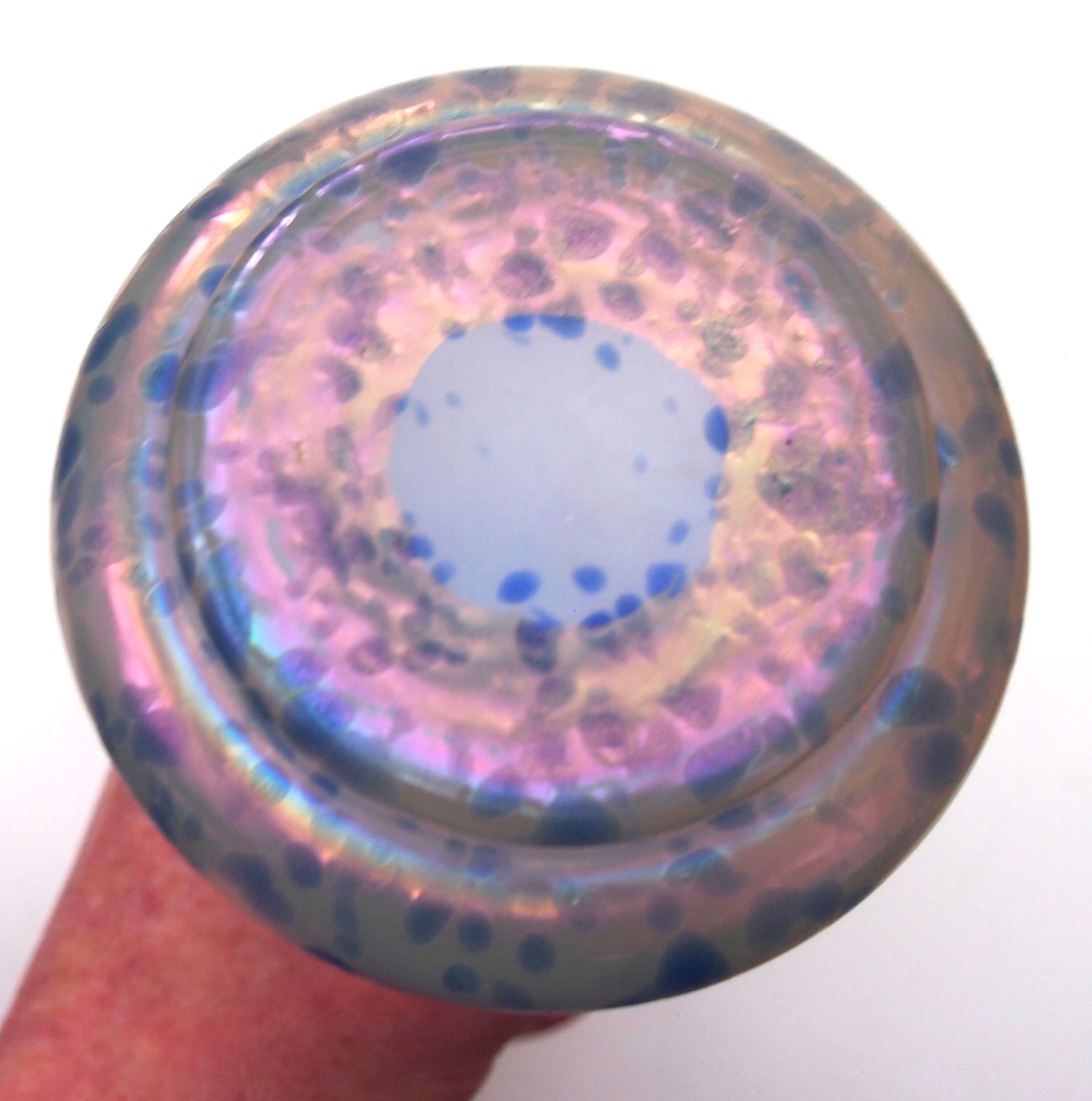 Vase en verre irisé bleu, rose et ivoire Pallme Koenig  c1899 en vente 2