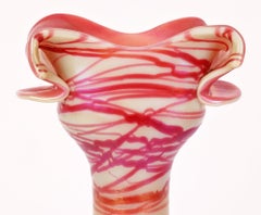 Pallme-Konig Art Nouveau Tall Floral Threaded Art Glass Vase