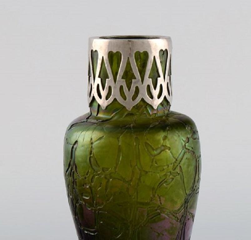 Pallme-könig Art Nouveau Vase in Green Art Glass, App. 1900 In Excellent Condition For Sale In Copenhagen, DK