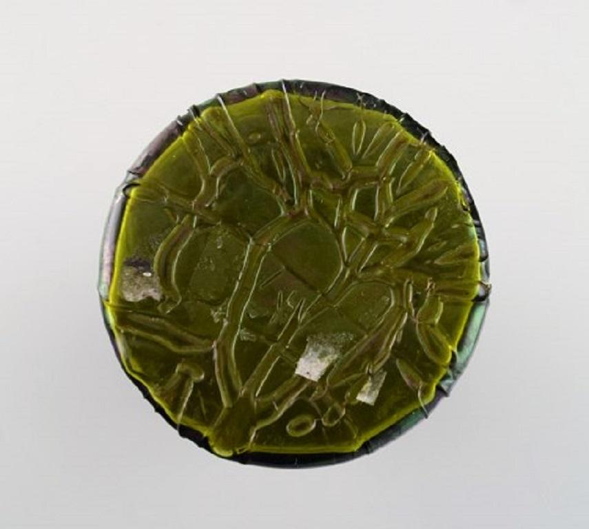 Silver Pallme-könig Art Nouveau Vase in Green Art Glass, App. 1900 For Sale