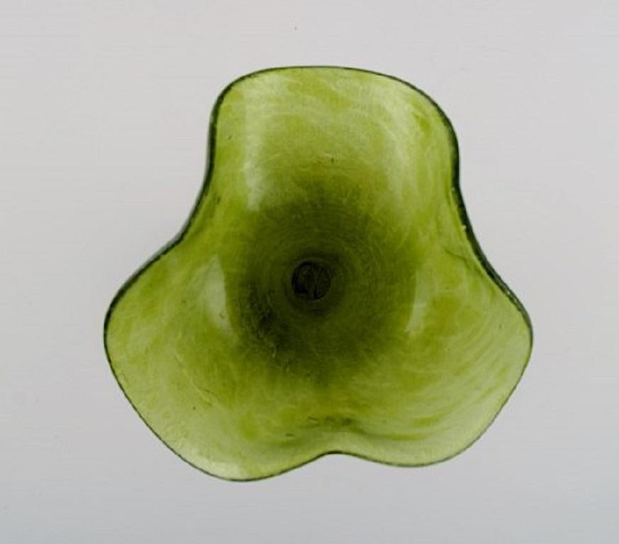 Austrian Pallme-König Art Nouveau Vase in Green Art Glass, Approx 1900 For Sale