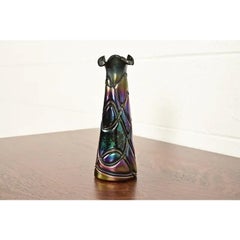 Pallme-Konig & Habel Antique Austrian Threaded Iridescent Art Glass Vase