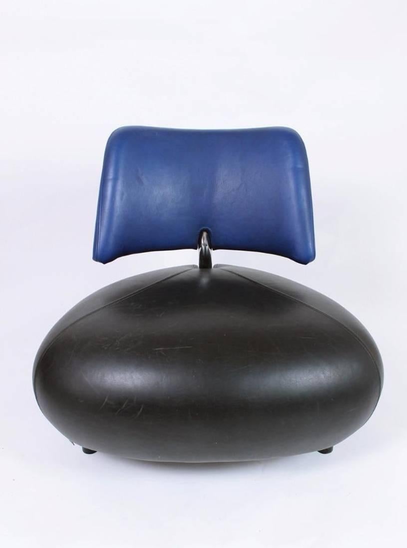 Leather Pallone Chair by Roy de Scheemaker for Leolux, 1980s For Sale