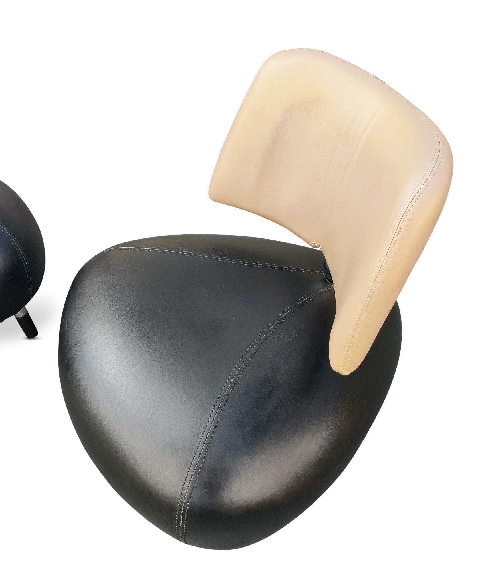 Pallone Leather Lounge Chairs Pair, by Roy de Scheemaker for Leolux, Post-Modern 2
