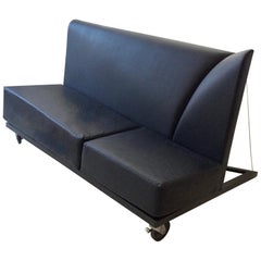 Pallucco and Rivier Asymmetric Leather Sofa, circa 1980, Italy