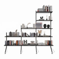 Pallucco Continua Black Staircase Wall-Mounted Bookshelf – design Hannes Wettst
