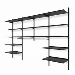 Pallucco Continua Black Wall Bookshelf with Wardrobe – design Hannes Wettstein