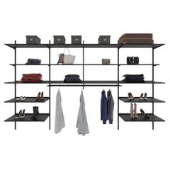 Pallucco Continua Black Wall Bookshelf with Wardrobe – design Hannes Wettstein