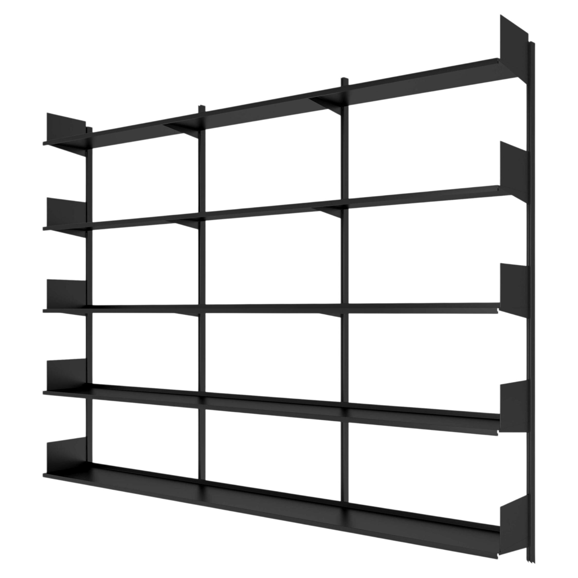 Pallucco Continua Black Wall-Mounted Bookshelf – design Hannes Wettstein