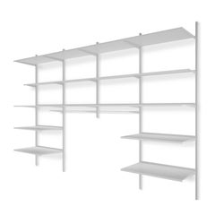 Pallucco Continua White Wall Bookshelf with Wardrobe – design Hannes Wettstein