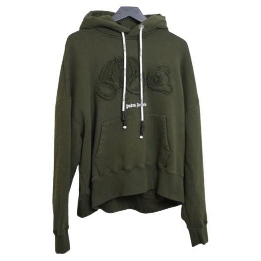 Palm Angels Bear Hoodie Mulitary Olive, Size S For Sale