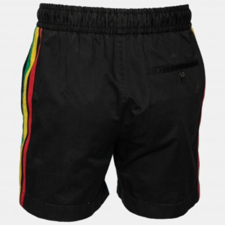 Palm Angels Schwarze Shorts mit Streifen aus Baumwolle, M im Zustand „Gut“ im Angebot in Dubai, Al Qouz 2