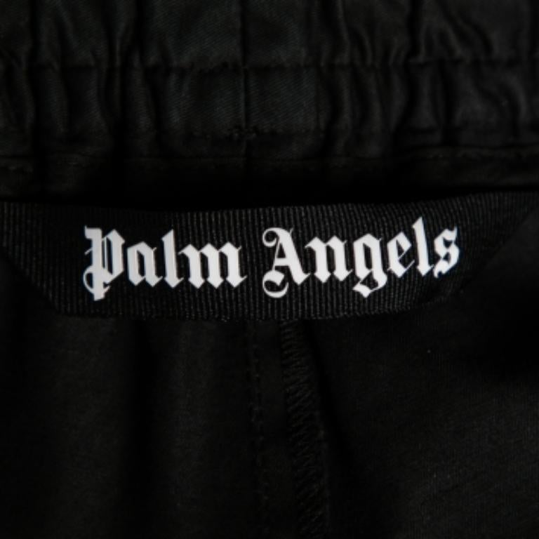 Palm Angels Schwarze Shorts mit Streifen aus Baumwolle, M Herren im Angebot