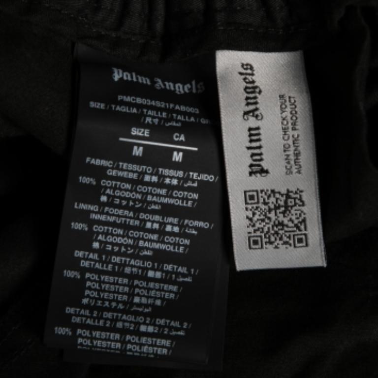Palm Angels Schwarze Shorts mit Streifen aus Baumwolle, M im Angebot 1