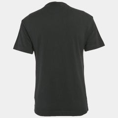 Palm Angels Black Logo Print Cotton Crew Neck T-Shirt XS