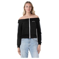 Used Palm Angels Black Off The Shoulder Track Jacket Size S