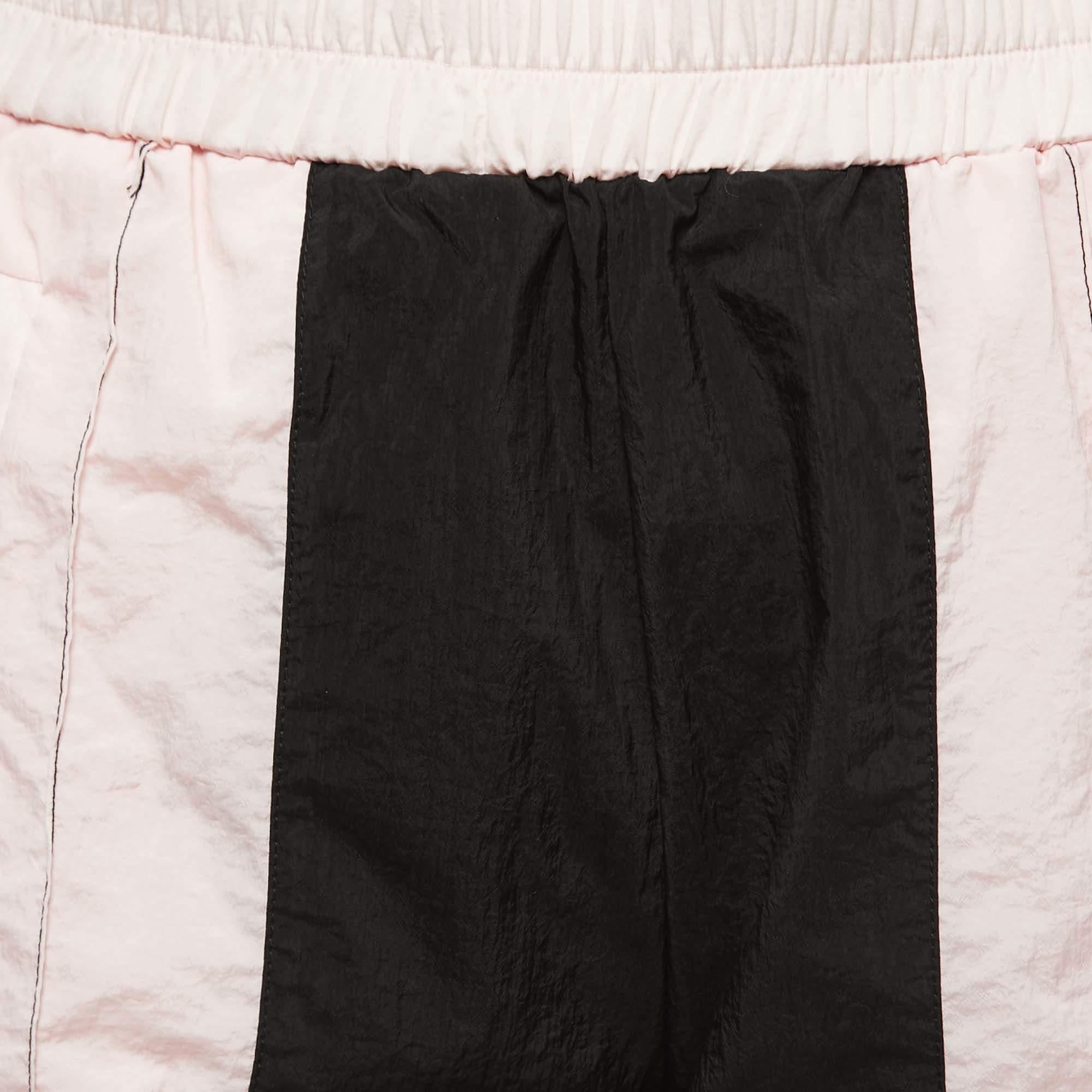 Palm Angels Black/Pink Colorblock Nylon Track Pants S In Excellent Condition In Dubai, Al Qouz 2