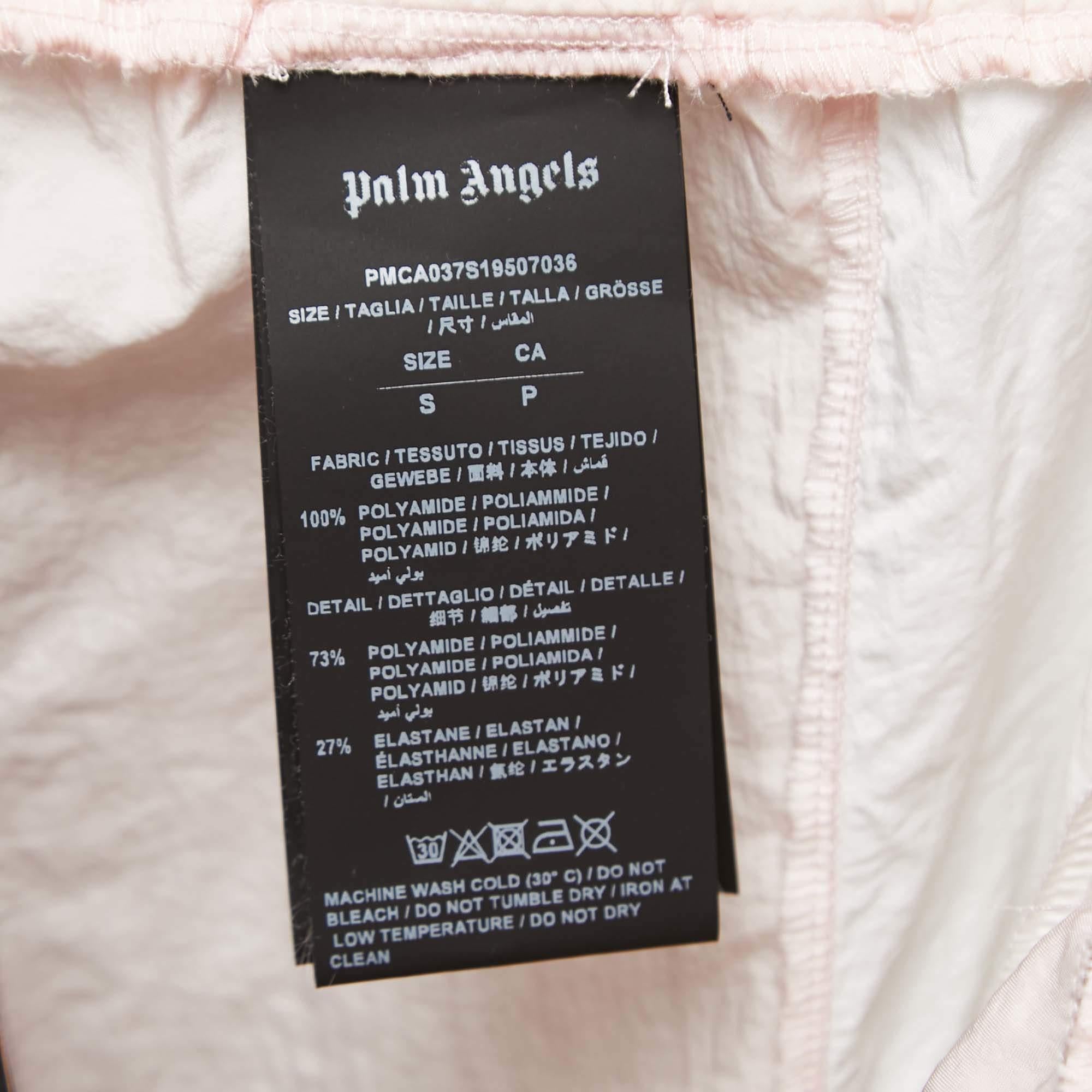 Women's Palm Angels Black/Pink Colorblock Nylon Track Pants S