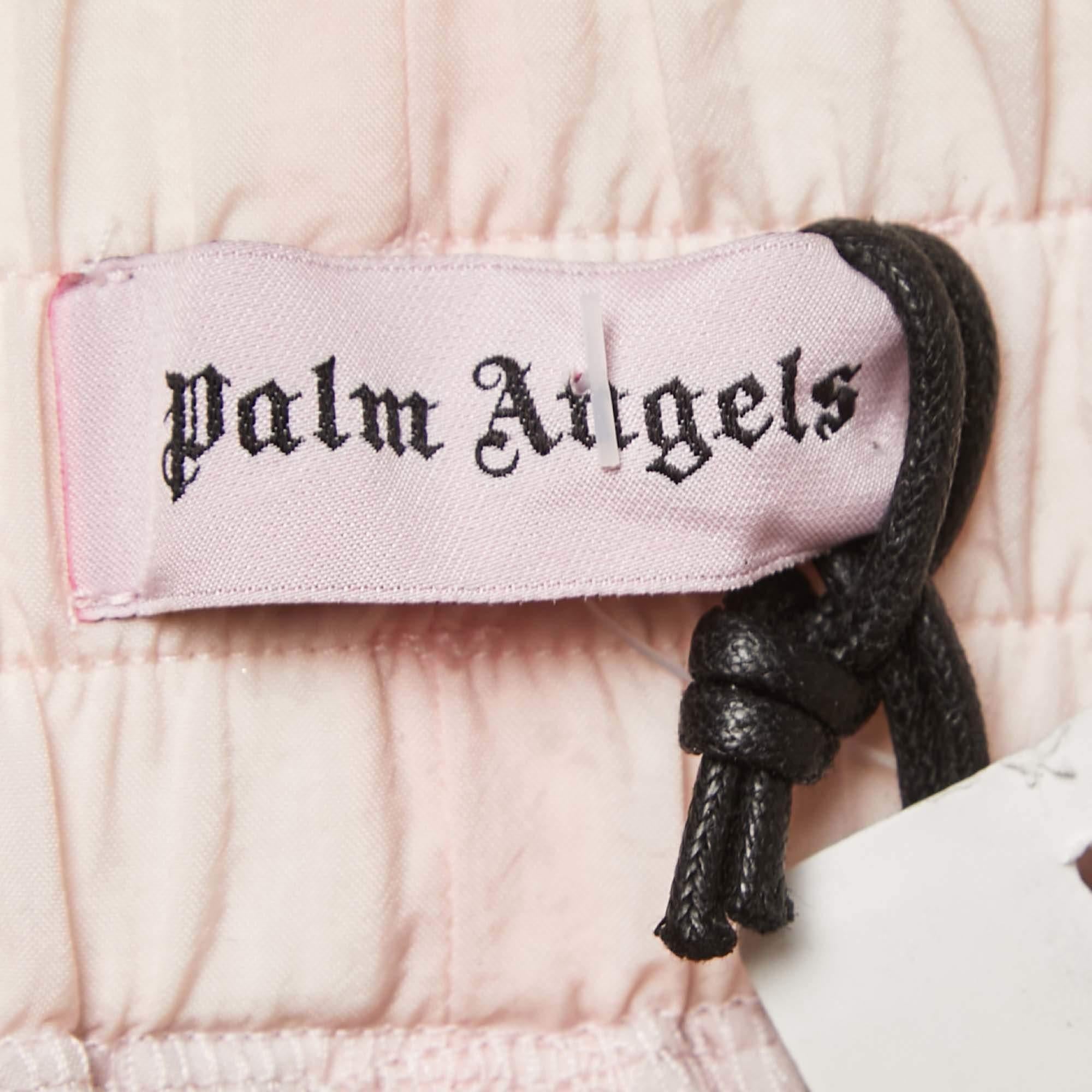 Palm Angels Black/Pink Colorblock Nylon Track Pants S 1