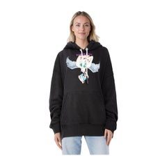 Palm Angels Sweat à capuche graphique imprimé noir Taille XL
