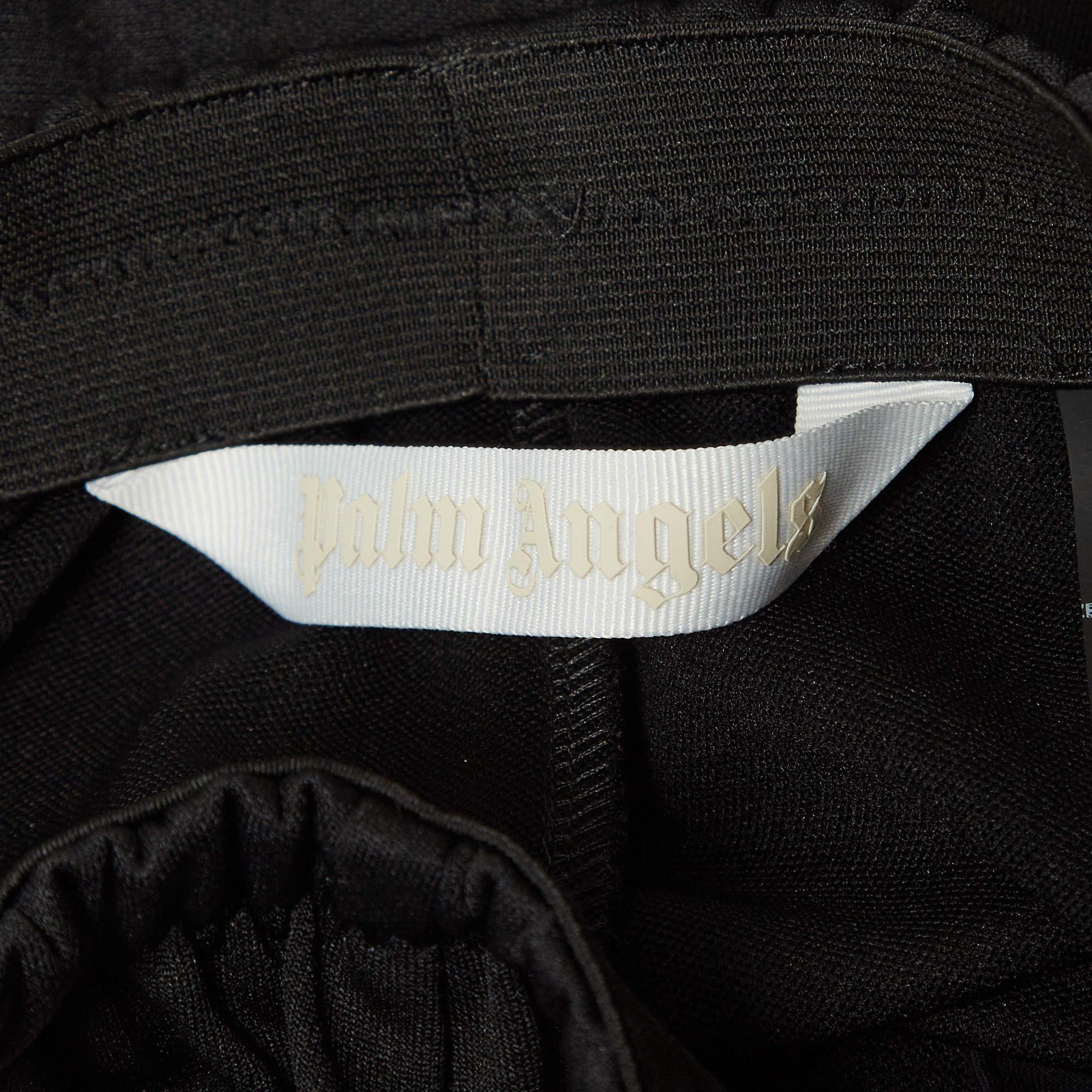 Palm Angels Black Side-Strip Jersey Short XS For Sale 1