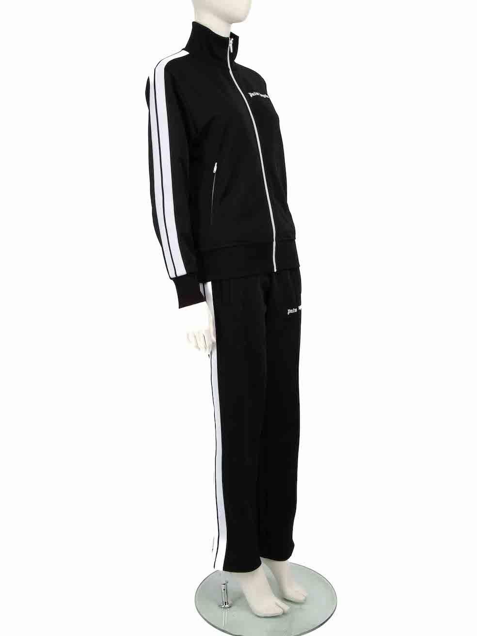 CONDITION is Very good. Hardly any visable wear to set is evident on this used Palm Angels designer resale item.
 
 
 
 Details
 
 
 Black
 
 Polyester
 
 Tracksuit set
 
 Striped and logo detail
 
 Track jacket
 
 Front zip closure
 
 2x Front side